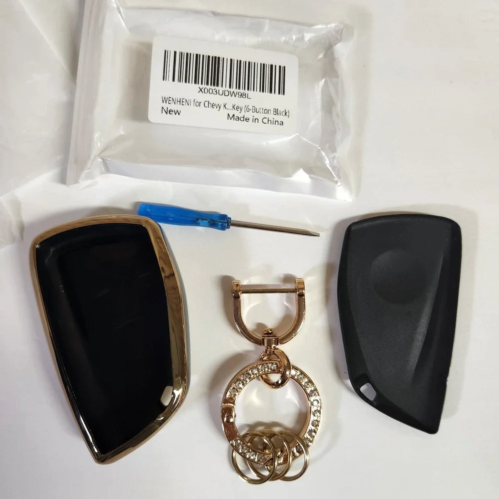 Key Fob Cover for Chevy/GMC Key Shell Case Compatible with‎ 2022 2021 Black